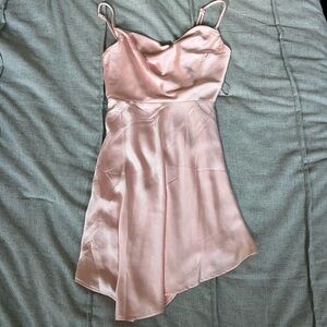 Elegant Pink Satin Slip Dress